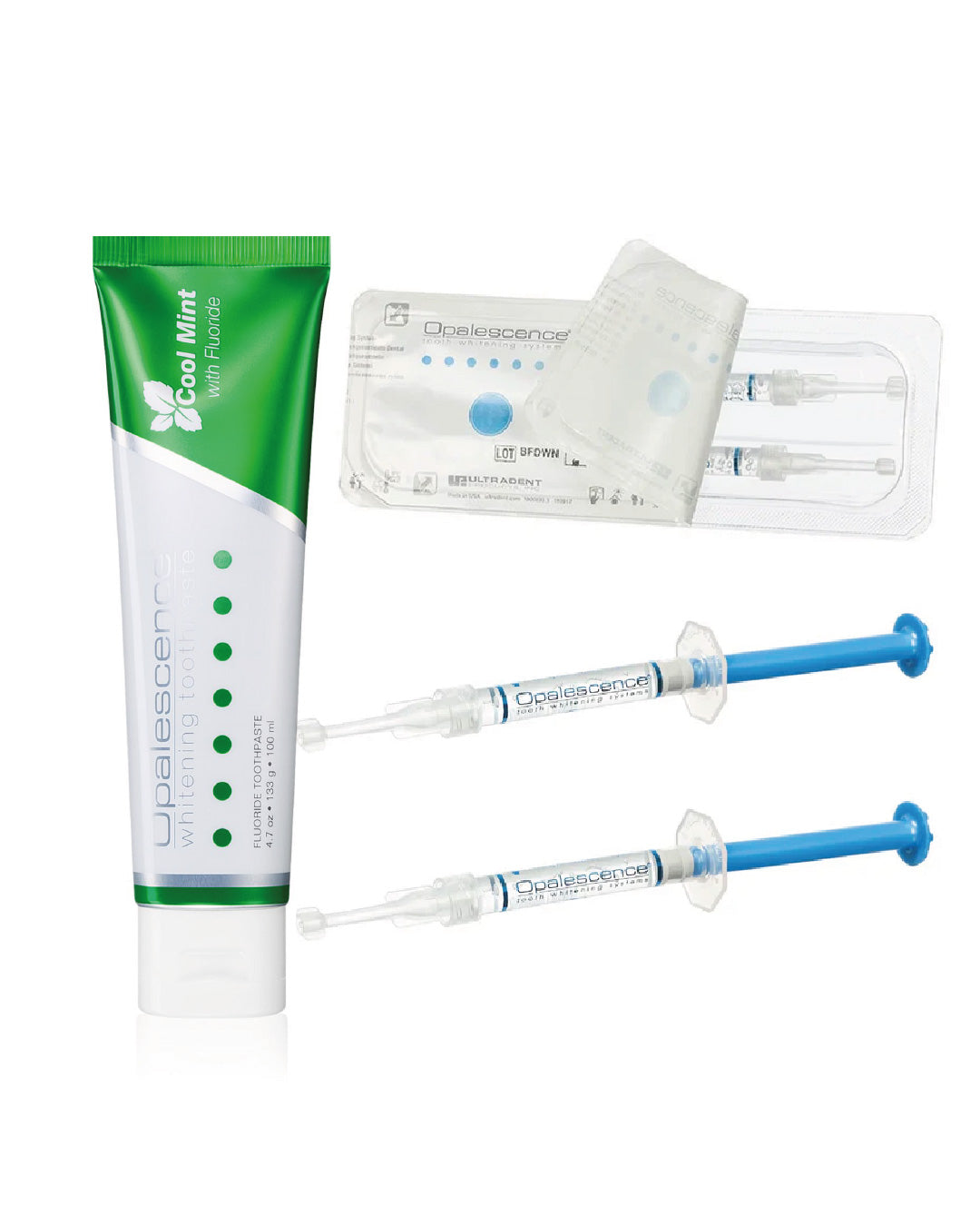 Opalescence-Kit – Opalescence PF 16 % 2 Uni + Original Cool Mint Whitening Paste 100 ml | Zahnaufhellungsset für zu Hause