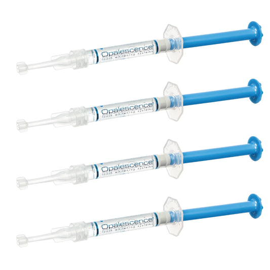 Kit de branqueamento dentário Opalescence PF 16% com quatro seringas para uso doméstico.