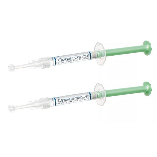 Kit de branqueamento dentario Opalescence com duas seringas PF 16%, perfeito para uso em casa.
