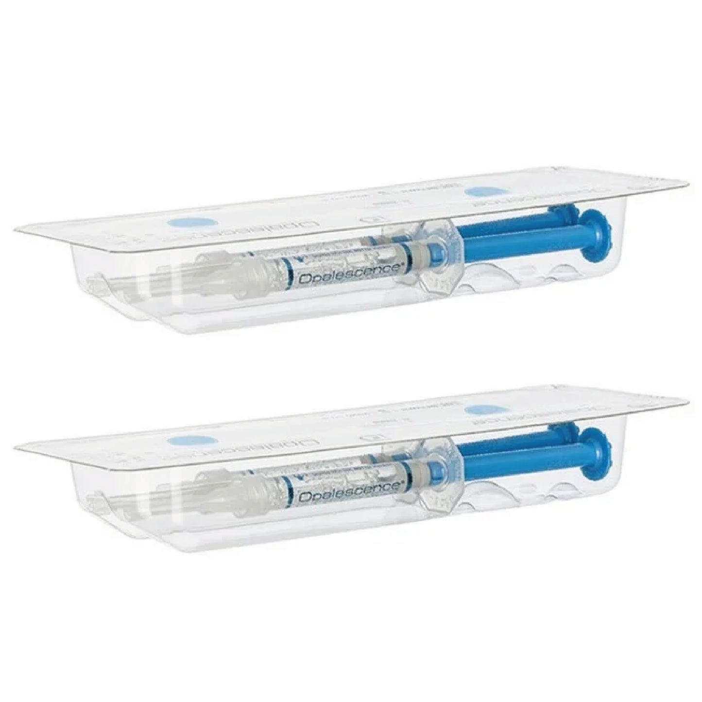 Kit de branqueamento dentario Opalescence 16% com duas seringas, embalagem compacta para tratamento em casa.