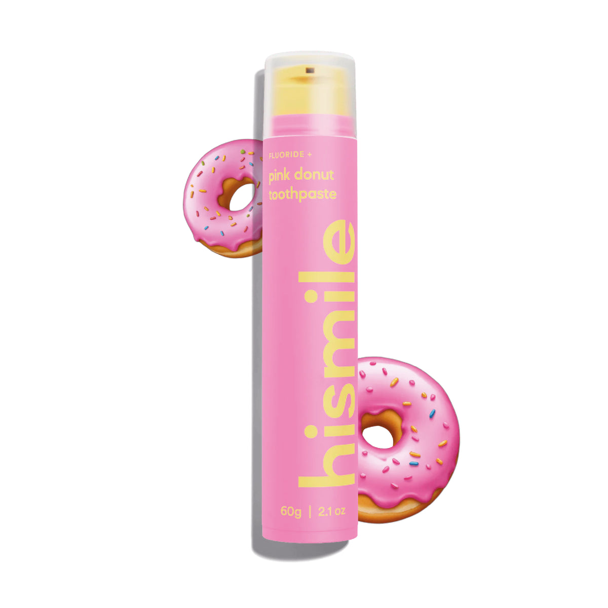 Used Toothpaste Pink Hismile Toothpaste Pink Donut - Fluoride Toothpaste - 60 g – Hey Whitening