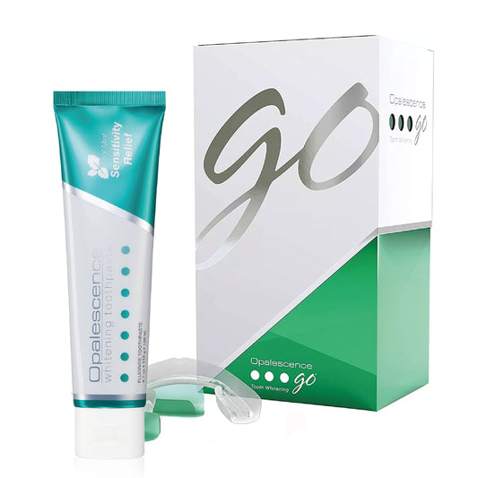 Kit Opalescence Go 6% + Pasta Branqueadora Whitening & Sensitivity Relief – Branqueamento dentário completo e cuidado diário
